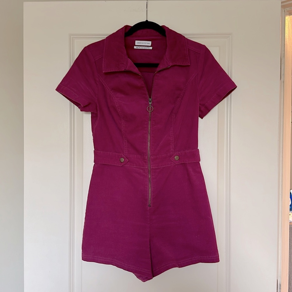 Urban Outfitters size medium fushia corduroy romper
